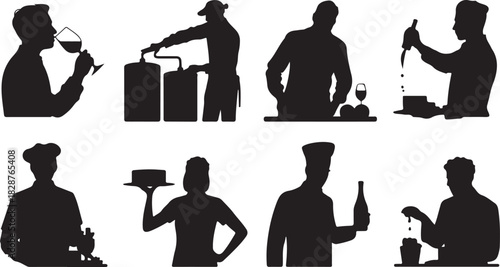 Culinary Arts Silhouette Vector Collection of Chefs and Food Preparation