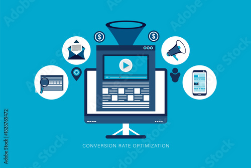 Marketing conversion funnel concept