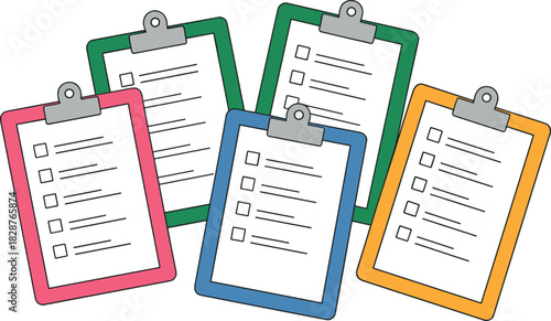 Colorful Clipboard Vector Illustration with To-Do Checklist Templates