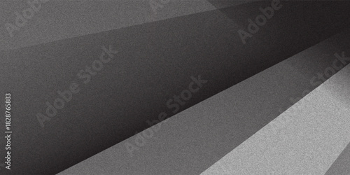Black white dark gray silver abstract pattern background. Geometric shape. Line triangle angle fold polygon diamond 3D. Gradient. Rough grain noise. Light shadow. Matte shimmer. Design. Minimum.