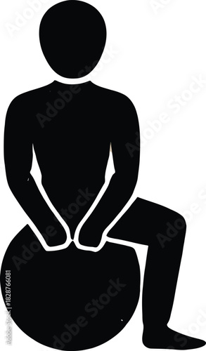 "Fitness Ball Exercise Icon - Core Strengthening Workout"