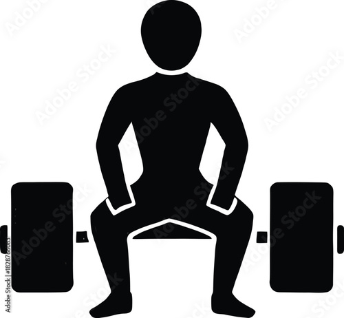 "Weight Lifting Icon - Powerlifting Deadlift Exercise"