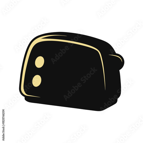 Classic black toaster kitchen appliance for morning breakfast