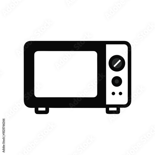 Microwave oven appliance icon for kitchen and cooking applications