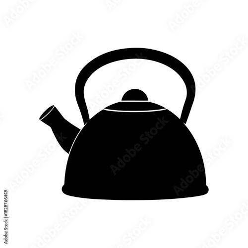 Classic stovetop kettle silhouette for hot beverages design icon