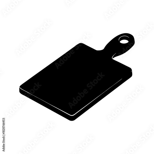 Simple kitchen cutting board silhouette for culinary preparation