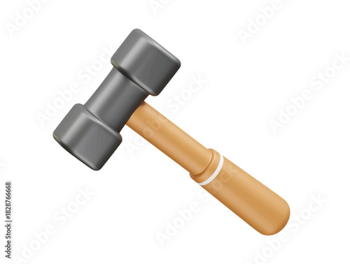 Hammer icon 3d render illustration 