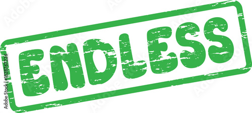 Distressed green endless word rubber stamp texture for continuous concepts