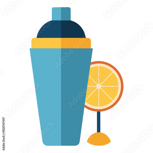 orange juice bottle and glass