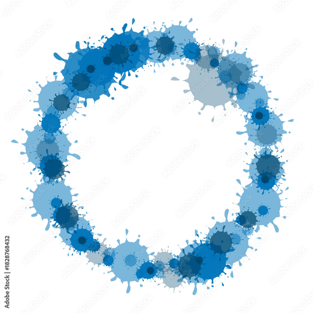 Obraz premium Blue aqua Drop Ring no1.A vibrant blue splash effect forming a perfect circular border for text. Versatile Postcards or various print media designs