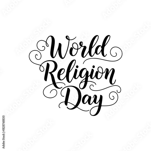 World religion day calligraphy