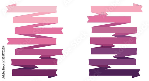 Elegant pink ribbon banner set for creative design projects, stylish promotion, marketing materials, and eye-catching web elements for any occasion