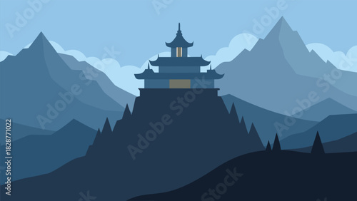 Peaceful Monastery Mountain View