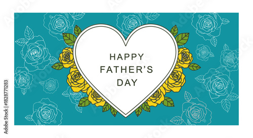 Celebrate Father's Day with a floral heart of love, a sweet greeting card expressing heartfelt appreciation for dads everywhere, perfect for a loving tribute