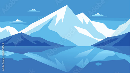 Crystal Lake Snowy Mountains