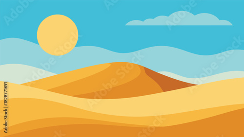 Cartoon Desert Sand Dune Scene