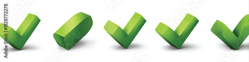 Green check mark symbol arrangement for approval and positive confirmation
