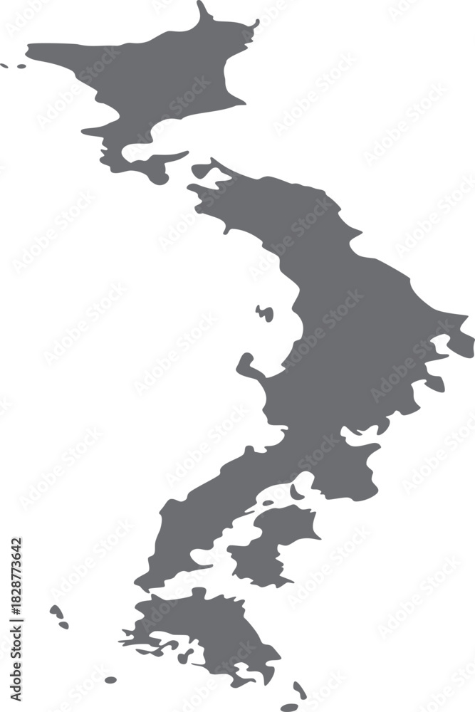 Fototapeta premium Japan: Physical and Political Map