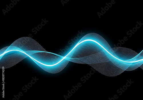 Abstract Blue Sound Wave Background