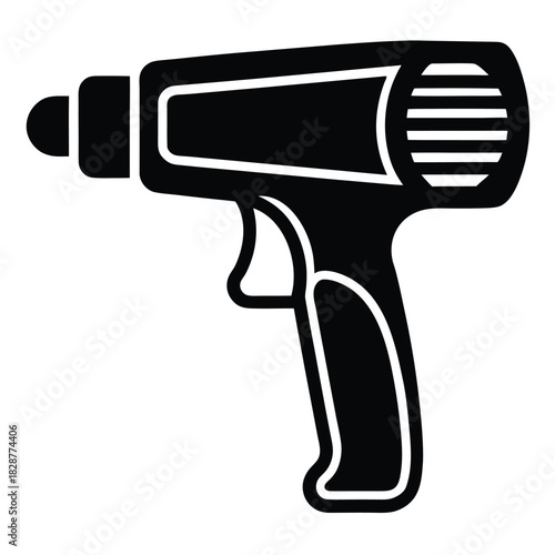 heat gun icon on white background