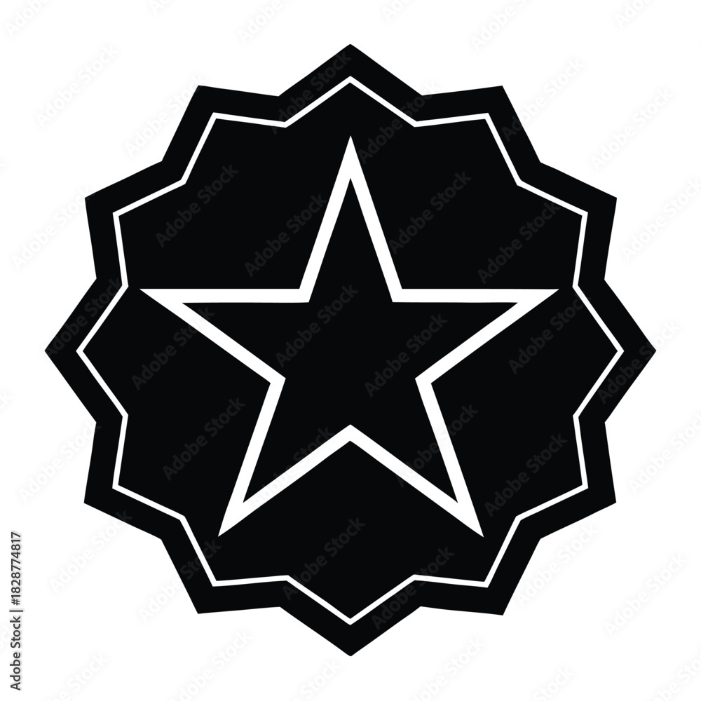 Fototapeta premium star medallion on white background