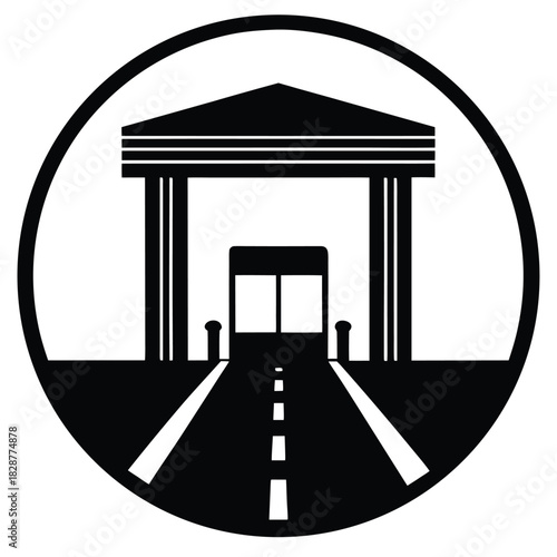 toll booth icon on white background