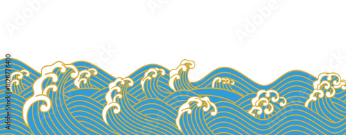 荒波が立つ海面　デザイン素材