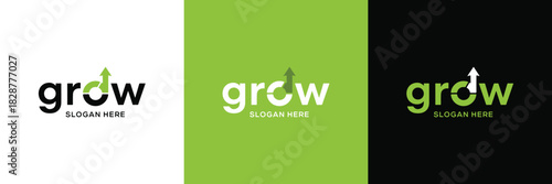 A clean, modern "Grow" logo featuring an upward-pointing arrow within the letter forms, representing consistent advancement, improvement, and success.