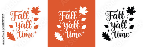 This vibrant design captures the cozy spirit of autumn, featuring playful script and festive foliage. Ideal for crafts, apparel, and seasonal marketing.