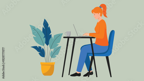 Digital Nomads Working Space Banner Illustration