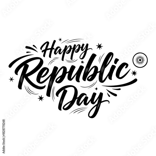 Happy republic day calligraphy
