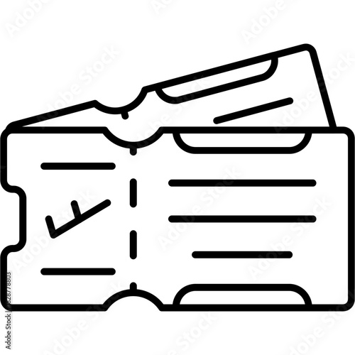 Travel Ticket Outline Icon