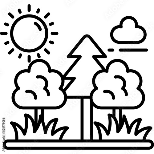 Forest Outline Icon