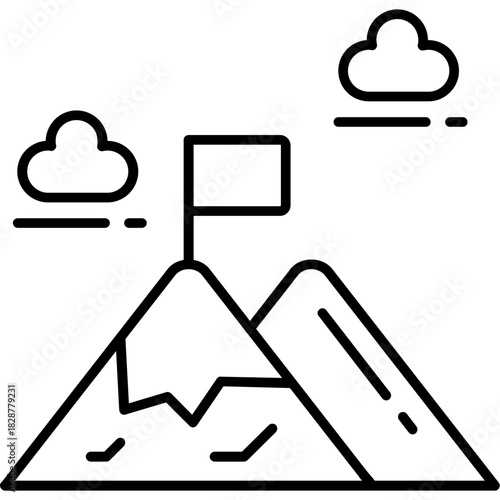Mountain Peak Outline Icon