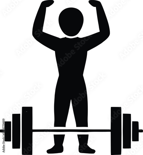 "Weight Lifting Exercise - Overhead Barbell Press - Upper Body Strength"