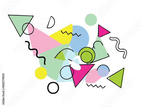 Playful Abstract Geometric Shapes Design with a Fresh and Contemporary Style