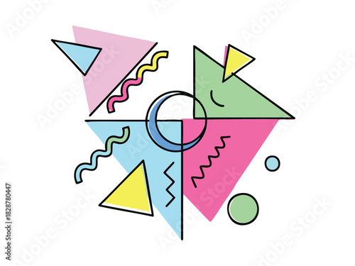 Geometric Pastel Pop Art A Retro-Inspired Design