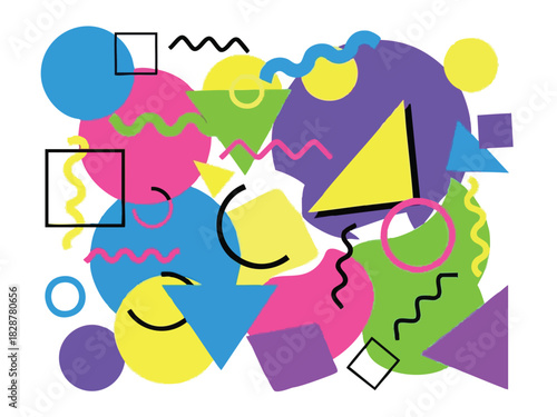 Playful Geometric Chaos A Vibrant Abstract Design