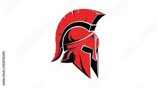 Bold graphic illustration of an ancient warrior's protective headgear, symbolizing strength, courage, and classic heroism for emblems and logos