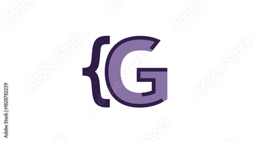 Abstract letter G graphic nestled within elegant coding braces, symbolizing growth, generation, and technical innovation in software and digital platforms