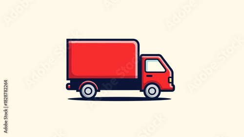 Red Delivery Truck Illustration Fast, Efficient Transport Icon