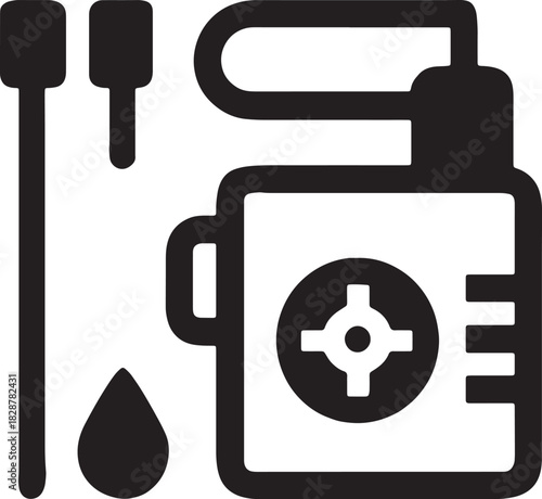 tools icon set, automation cooling system tools featuring essential components like fans radiators and temperature gauges for industrial or automotive applications, mechanical equipment, 