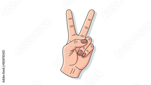 Hand gesture with index and middle fingers up as a peace sign