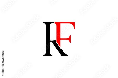 RF logo design with abstract, modern styling for branding, versatile identity use across industries