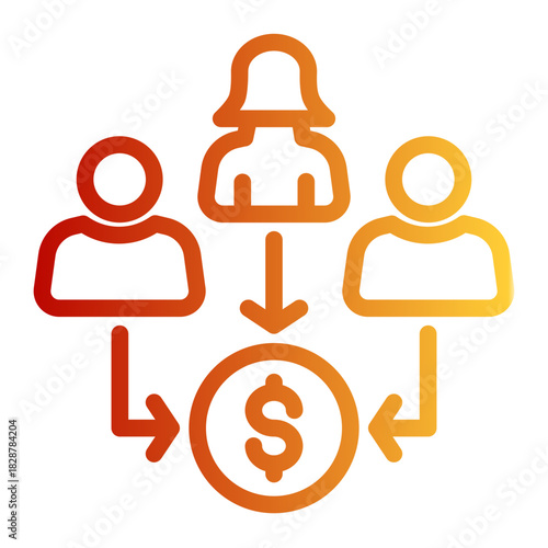 Consumer Audience Client User Icon from Growth Marketing Collection (Outline Gradient Style)