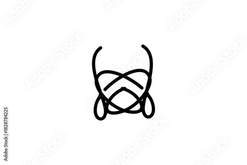 Stylized Symmetrical Knot Logo: Abstract Minimalist Design for Modern Branding, Identity, and Creativity