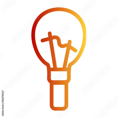 Strategy Idea Light Bulb Icon from Growth Marketing Collection (Outline Gradient Style)