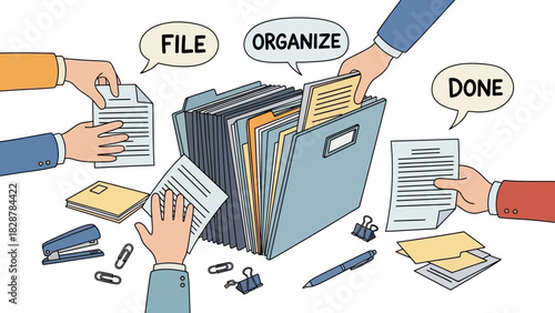 Organizing Documents Streamlining Workflow with File Management and Task Completion
