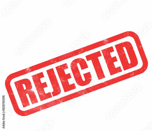 Red Rejected rubber stamp text sign isolated on white background for denial concept