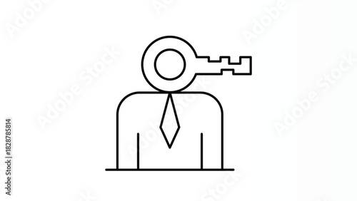 Business Man Holding Key Symbolizing Opportunity, Access, Success, and Solutions